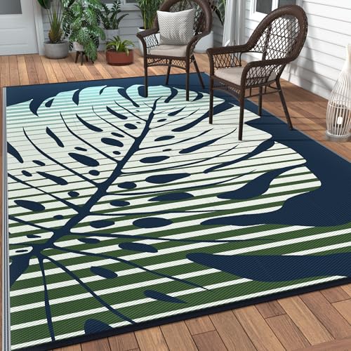 Outdoor Rug Waterproof Plastic Rugs for Patio (57.6 Sq Ft)
