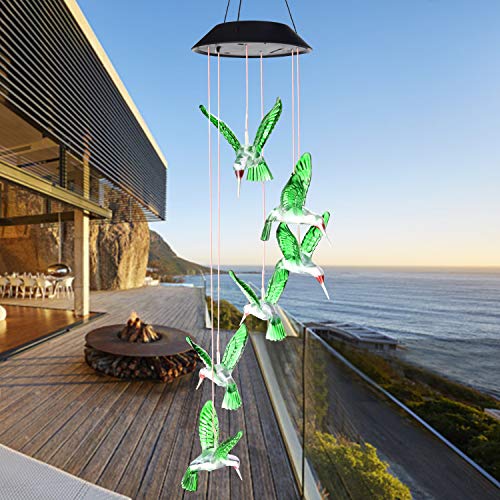 Wind Chime Solar Hummingbird Wind Chimes Outdoor