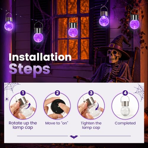Halloween Solar Lights Outdoor Solar Hanging Lanterns Outside 12PC (12 Count)
