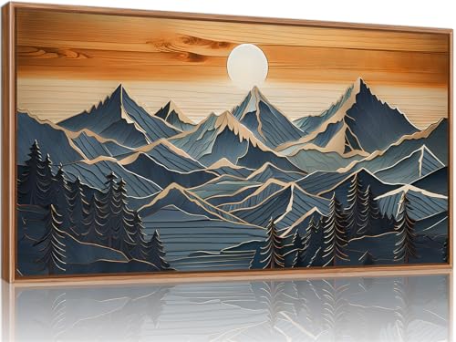 Large Mountains Framed Canvas Wall Art