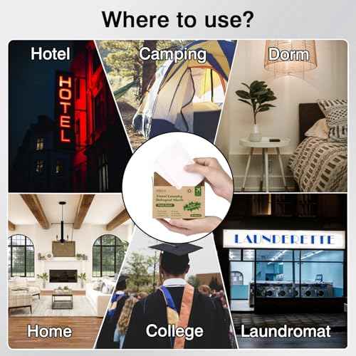Laundry Detergent Sheets Washer Sheets for Travel Laundry Soap Sheet for Camping Hotel Dorm Home Laundromat College Fresh Scent 1 Box 40 Count