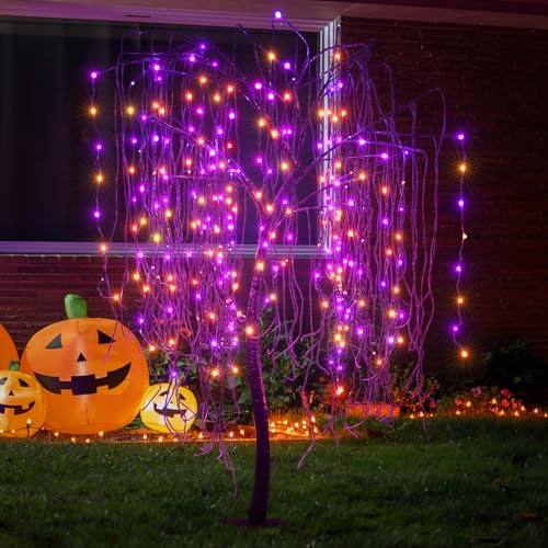 7 Feet Halloween Willow Tree (Orange+purple)