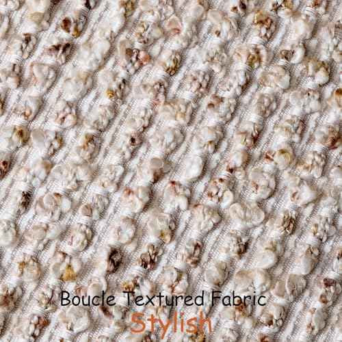 Striped Throw Pillow Covers 22x22 Set of 2 Beige Textured Boucle Chic Morden Boho Accent Farmhouse Square Decorative Couch Pillow Covers for Home Decor Bed Sofa Living Room (2 Count)