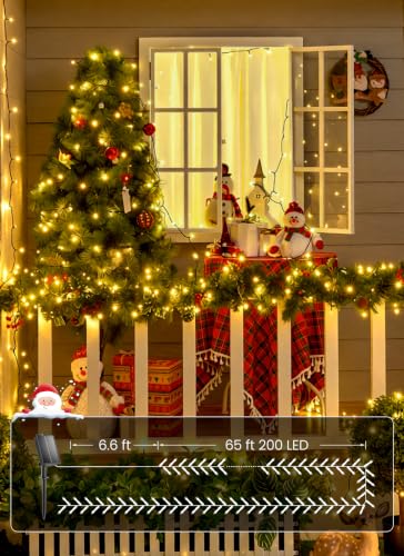 2 Pack Solar Christmas String Lights Outdoor (144 Foot)