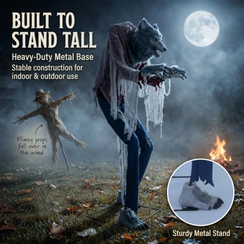 7FT Animated Halloween Werewolf Decoration (7ft Werewolf)