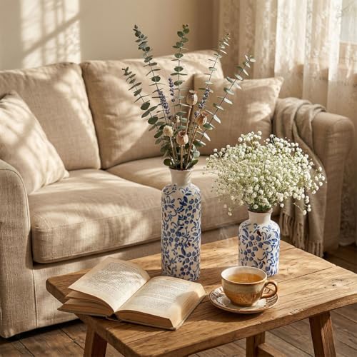 Chinoiserie Decor Ceramic Vases Set (3 Count)