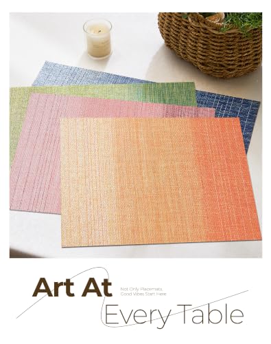 Woven Vinyl Fall Placemats Set of 8 (8 Count)