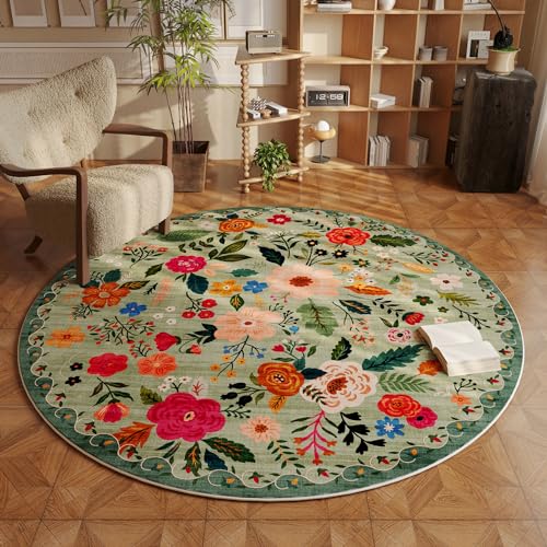 Round Area Rug 6ft Washable