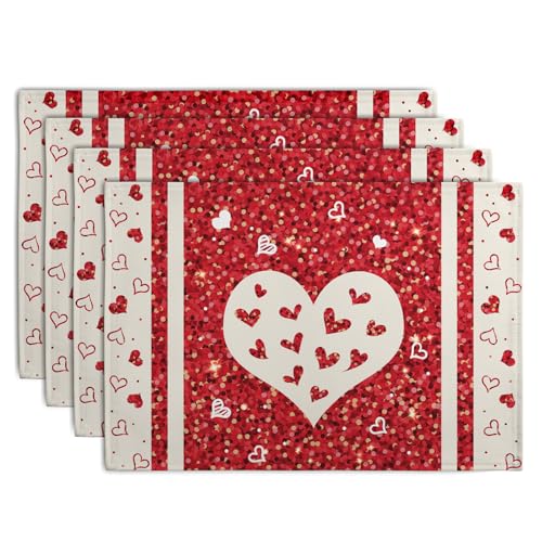 Valentine Hearts Placemats Set of 4 (4 Count)