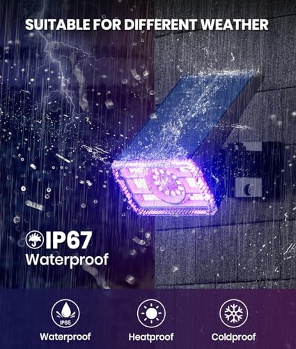 8 Pack Solar Spot Lights Outdoor Multicolor IP67 Waterproof RGB (8 Count)