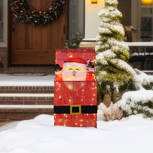 Light Up Electric Santa Claus Decor with 100 LED Lights