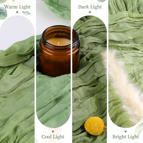 Sage Green Cheesecloth Table Runner 35×120Inch Fall Boho Wedding Home Decor (4.8 Ounce)