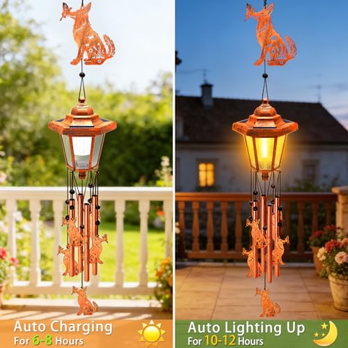 Dog Solar Wind Chimes for Outside