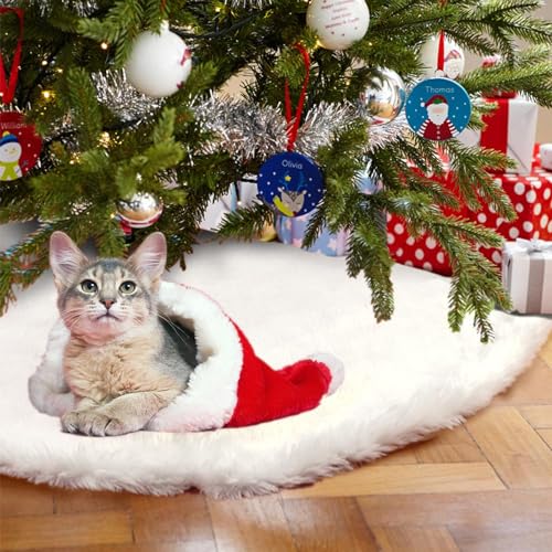 Christmas Tree 60 inches White Plush Skirt Decoration for Merry Christmas Party