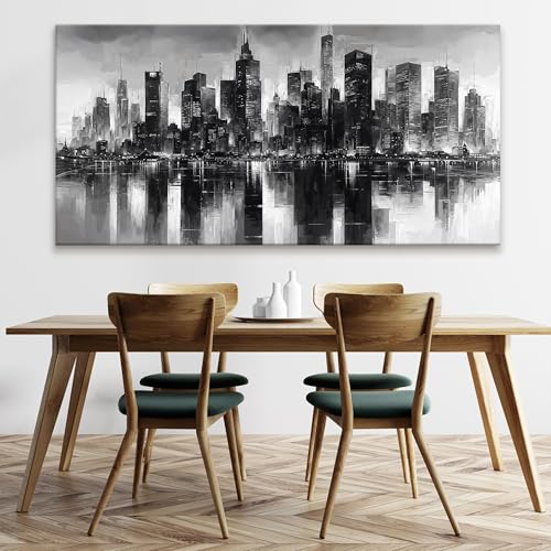 New York City Wall Art Brooklyn Bridge Wall Art For Living Room Office Bedroom Cityscape Canvas Art Wall Decor Paintings Picture For Bedroom Home Wall Decor Chicago Artwork For Walls 29 × 58 In