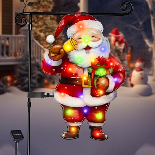 28x40 Lighted Christmas Santa Garden Flag