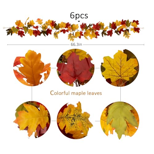 6PCS Orange Leaf Garland (33.6 Foot)
