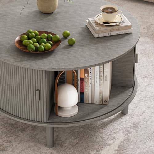 Fluted TV Stand and Coffee Table Set of 2 (2 Count)
