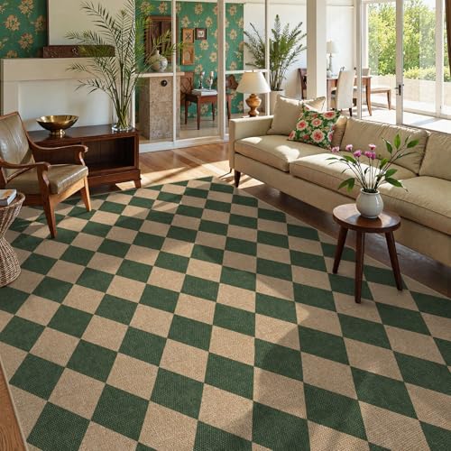 Checkered Easy Jute Living Room Rug (80 Sq Ft)
