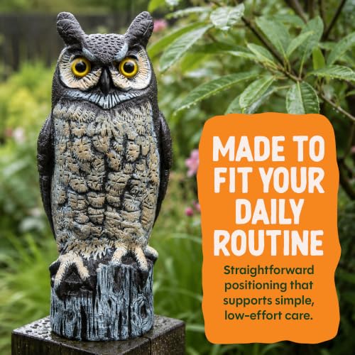 Lifelike Great Horned Owl Decoy Bird Repellent