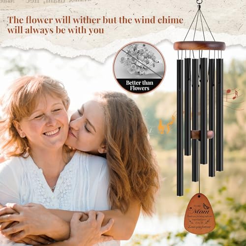 Mother's Bouquet Memorial Wind Chime with Black Tube Decorative Gift