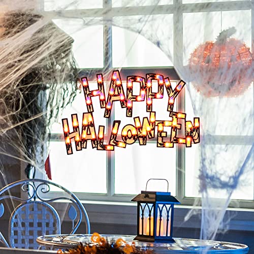 17" Lighted Happy Halloween Halloween Window Silhouette Decoration