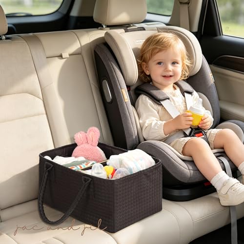 Premium Vegan Leather Baby Diaper Caddy Organizer