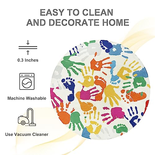 Colorful Round Rug for Classroom 6 Ft