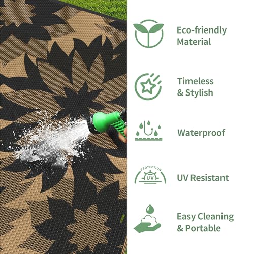 Outdoor Rug Waterproof Plastic Rugs for Patio (54 Sq Ft)