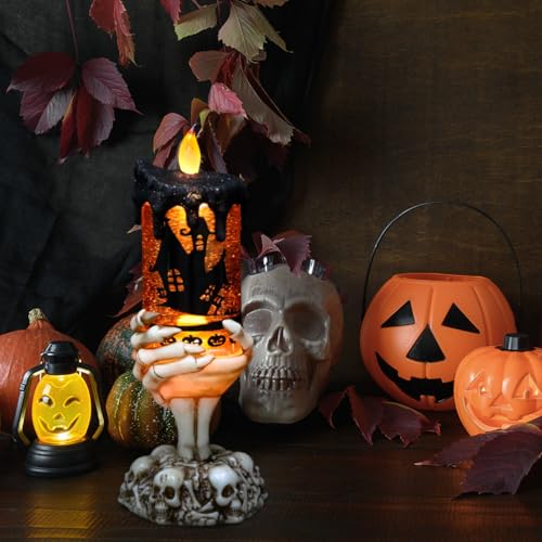 Bats Snow Globe Flameless Candle Battery Operated with Timer