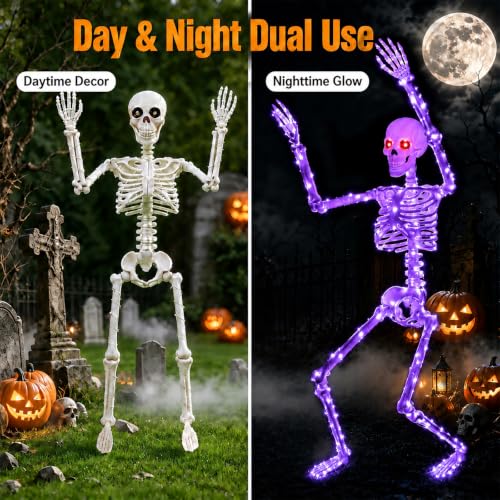 Halloween Decorations Outdoor Skeletons Set (Purple)