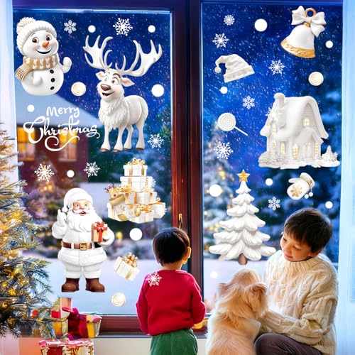 Christmas Window Clings for Glass Windows (9 Count)
