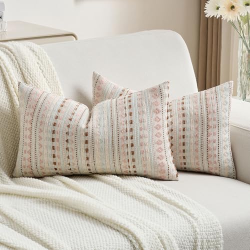 Pack of 2 Boho Throw Pillow Covers 12x20 Inch (2 Count)