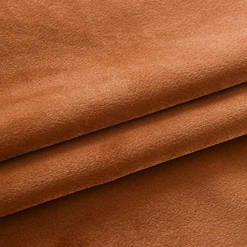Super Soft Rustic Velvet Decor Blackout Drapes Room Darkening Curtains Panel Metallic Grommet Drapery 52 by 72 Inch Caramel Cafe
