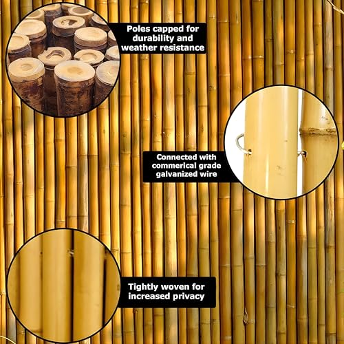 Caramel Brown Bamboo Fencing Panel Roll (48 Sq Ft)