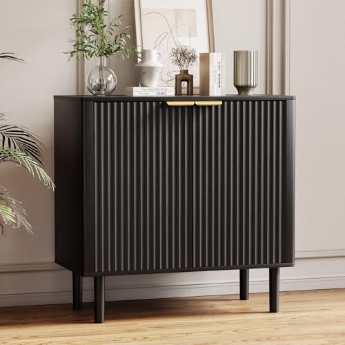 Sideboard Buffet Cabinet with Storage 31.5" Black