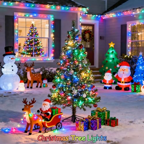 163ft 500 LED Multicolor Christmas Lights Outdoor Waterproof (163 Foot)