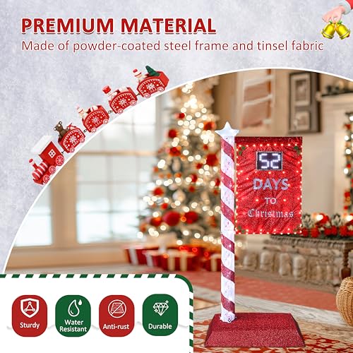 5FT Lighted Christmas Countdown Sign