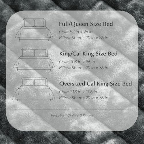 Stripe Channel Luxury Velvet Quilt Set Queen Size