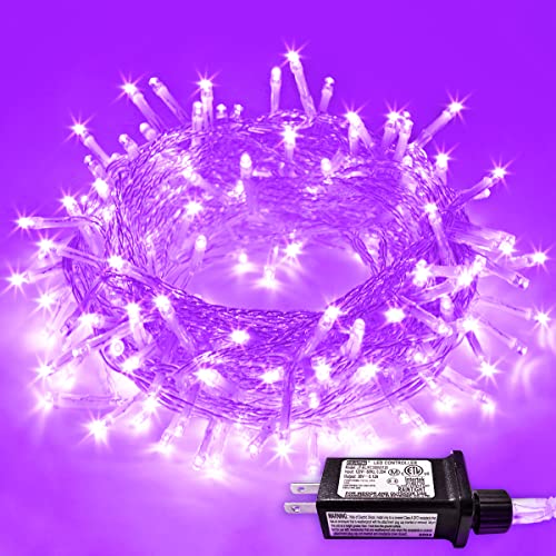 200 LED Purple String Lights Indoor Outdoor Clear Wire (66 Foot)