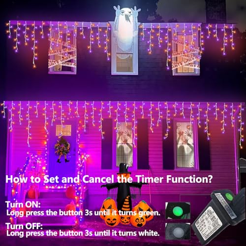 Orange and Purple Halloween Lights (99 Foot)