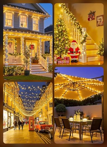 2 Pack Solar Christmas String Lights Outdoor (144 Foot)