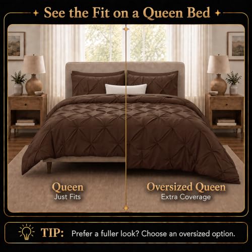 Oversized Queen Comforter Set Brown
