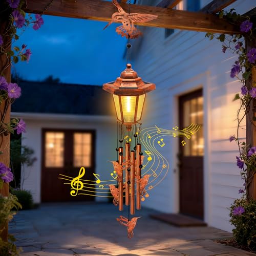 Large Solar Hummingbird Wind Chimes