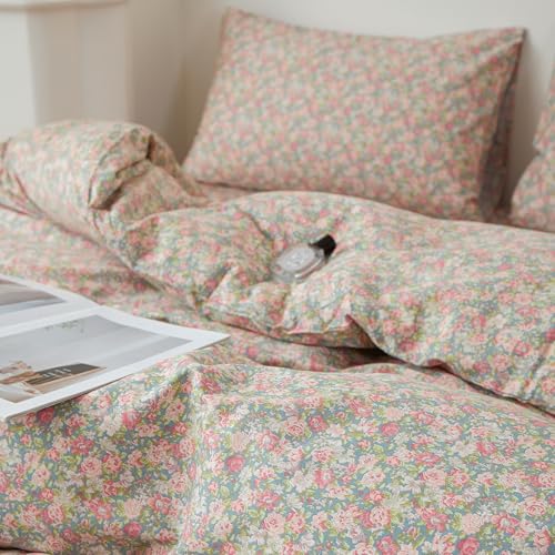 Vintage Flowers Comforter Set Full Size Coquette Floral Bedding Set