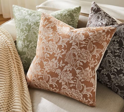 Floral Jacquard Throw Pillow Covers Set of 2 (2 Count)