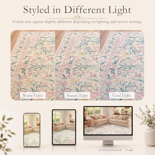 Floral Large Rugs for Living Room (108 Sq Ft)