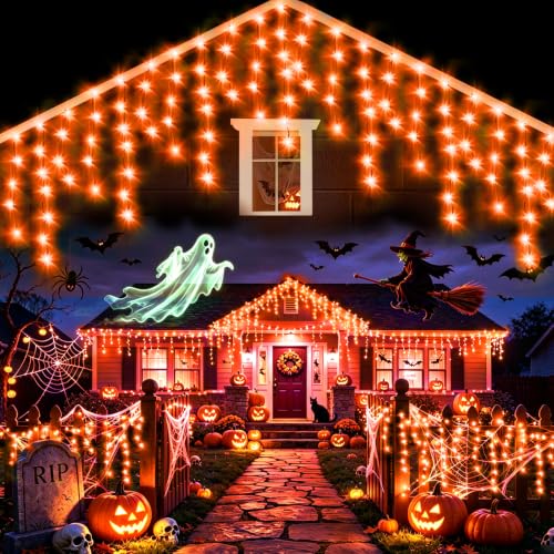 33ft 400 LED Orange Halloween Lights Outdoor for Decorations (32 Foot)