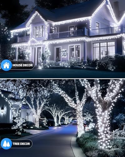 2 Pack Solar Christmas String Lights Outdoor (144 Foot)
