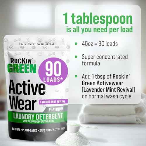 Active Wear Laundry Detergent Powder Lavander Mint 90 Loads (45 Ounce)